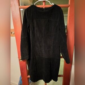 Global Identity Vintage Elegant Black Leather Dress Size 10